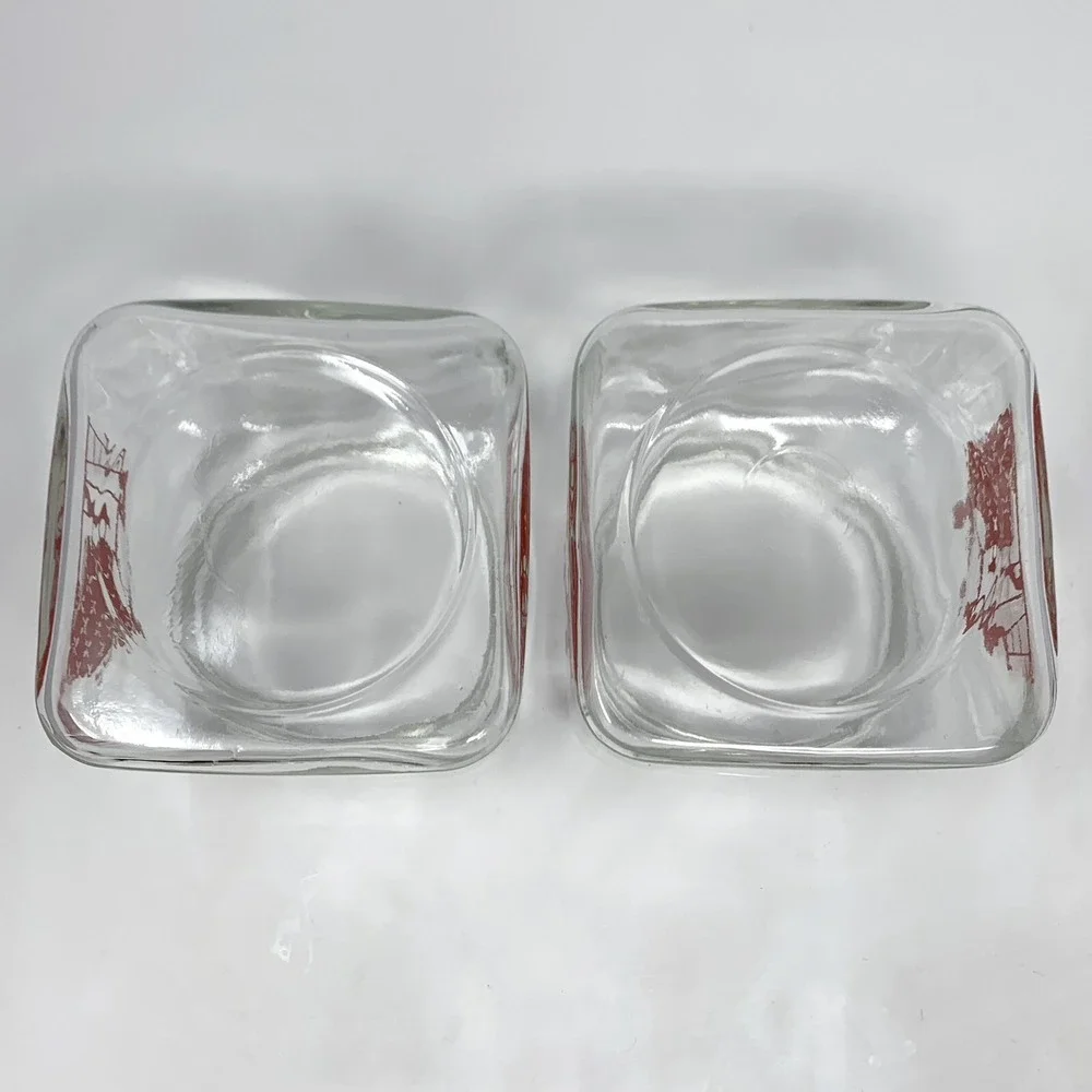 Set 2 Vintage Glass Canister Jar 6 3/4
